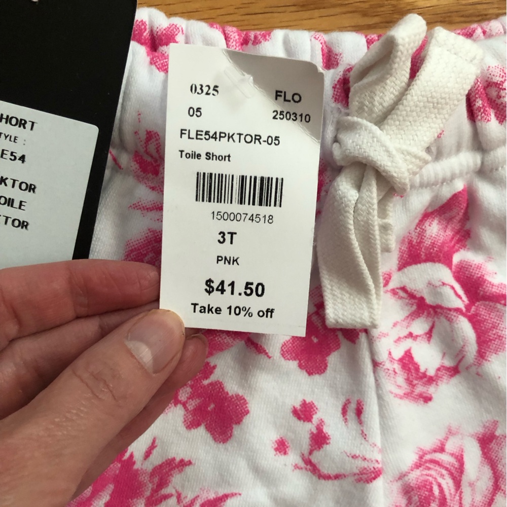 Flowers By Zoe (fbz) White & Pink Floral Shorts - Picture 5 of 10